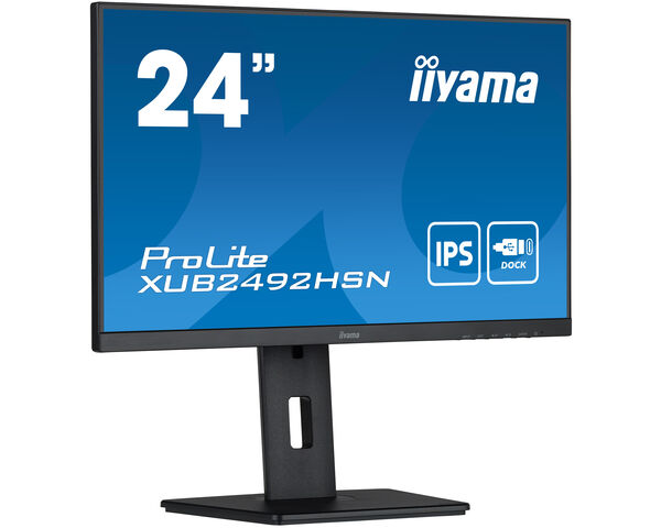 ProLite XUB2492HSN-B5 - 24'' IPS monitor met USB-C-dock en RJ45 (LAN), ideaal voor multi monitor set-up