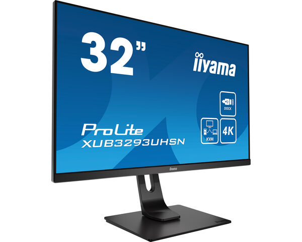 ProLite XUB3293UHSN-B1 - 31.5" (80 cm) Desktop-Monitor mit IPS-Panel-Technologie, einem KVM-Switch, USB-C-Dock und RJ45 (LAN) Anschluss 