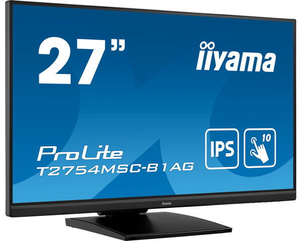 ProLite T2754MSC-B1AG - Monitor Touchscreen (P-CAP, 10 punti tattili) da 27” con tecnologia a pannello IPS e rivestimento antiriflesso