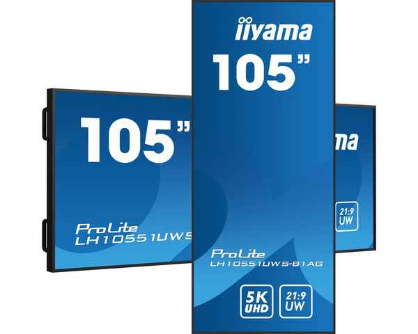 ProLite LH10551UWS-B1AG - 105” Professional 5KUW Display voor gespecialiseerde 21:9 panoramische commerciële signage