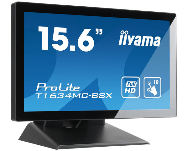 ProLite T1634MC-B8X - Ein 15.6" (39,5 cm) Full HD Monitor mit P-Cap 10-Punkt-Multitouch, IPS Panel Technologie, Edge-to-Edge Glas und Touch-durch-Glas Technologie