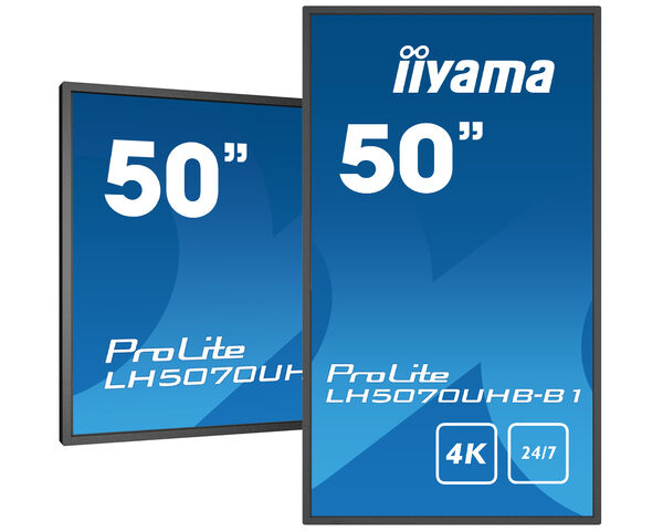ProLite LH5070UHB-B1 - Pantalla profesional 50" de señalización digital con resolución 4K UHD, alto brillo 700cd/m² y rango de operatividad 24/7