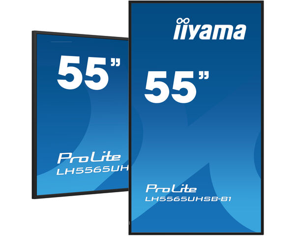 ProLite LH5565UHSB-B1 - Ein professionelles 54.6" (139cm) Digital-Signage-Display mit gestochen scharfer 4K-UHD-Auflösung und einer beeindruckenden Helligkeit von 800 cd/m² für eine herausragend klare und lebendige Darstellung