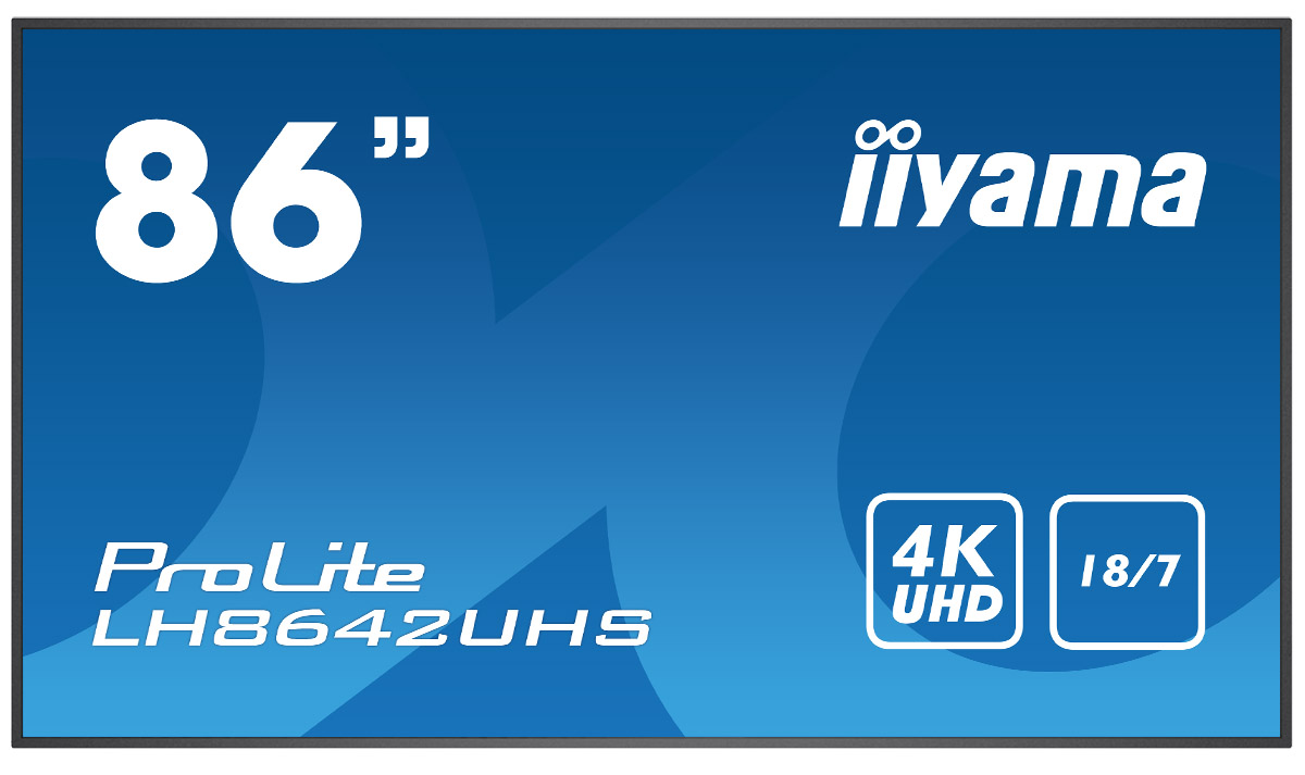 Iiyama Prolite Lh8642uhs B1 Professionalnyj 86 Dyujmovyj Digital Signage Displej Portretnoj Landshaftnoj Orientacii So Vremenem Raboty 18 7 Razresheniem 4k Uhd I Slotom Intel Sdm