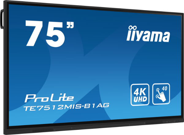 ProLite TE7512MIS-B1AG - Interaktives 75" (᠎189.3 ﻿cm) LCD Touchscreen-Display mit 4K-Auflösung, integrierter Whiteboard-Software und Benutzerprofilen